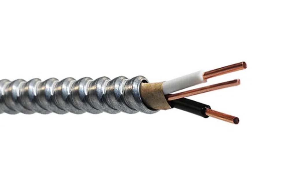 AC90 Copper Armoured Building Wire 2 Conductors (Black/White)